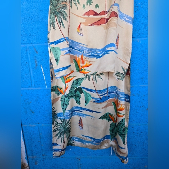 The Games We Play Tropical Print Spaghetti Strap mulletDress 100% Silk Sz Small - Picture 14 of 15